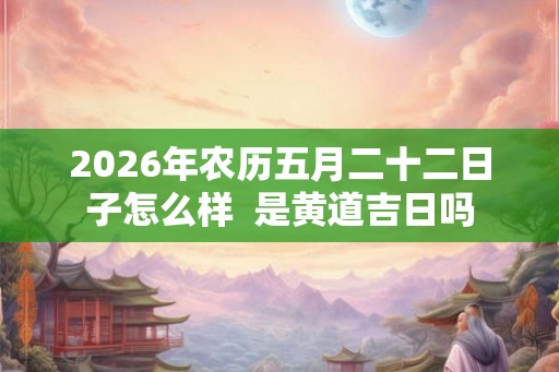 2026年农历五月二十二日子怎么样  是黄道吉日吗