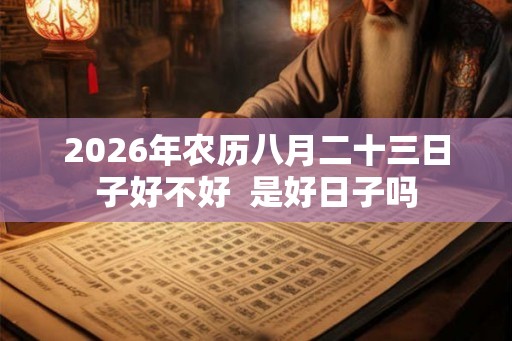 2026年农历八月二十三日子好不好  是好日子吗