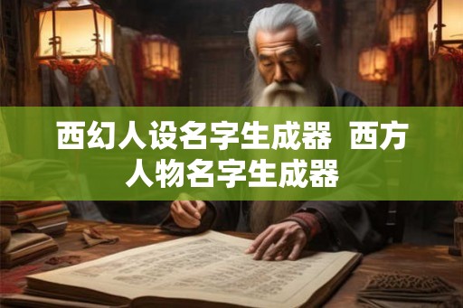 西幻人设名字生成器  西方人物名字生成器