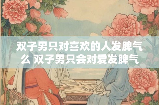 双子男只对喜欢的人发脾气么 双子男只会对爱发脾气 双子男只对喜欢的人发脾气么 双子男只会对爱发脾气