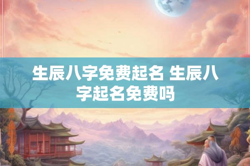 生辰八字免费起名 生辰八字起名免费吗
