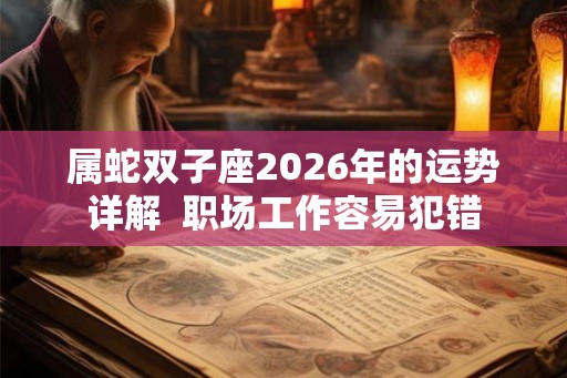 属蛇双子座2026年的运势详解  职场工作容易犯错