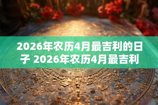 2026年农历4月最吉利的日子 2026年农历4月最吉利日是哪天