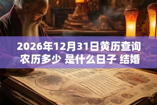 2026年12月31日黄历查询 农历多少 是什么日子 结婚吉时