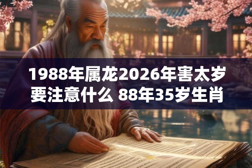 1988年属龙2026年害太岁要注意什么 88年35岁生肖龙逢马年运势如何