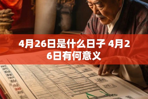 4月26日是什么日子 4月26日有何意义