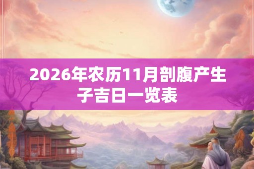 2026年农历11月剖腹产生子吉日一览表
