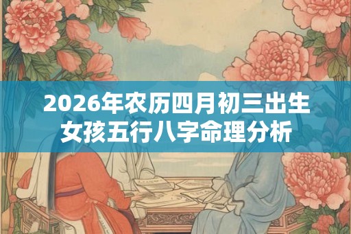 2026年农历四月初三出生女孩五行八字命理分析