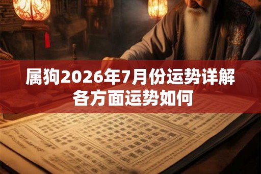 属狗2026年7月份运势详解 各方面运势如何 属狗2026年7月份运势详解 各方面运势如何