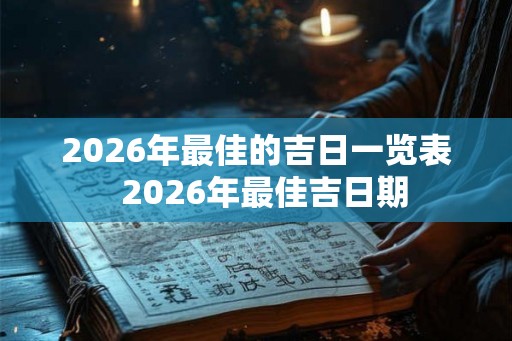 2026年最佳的吉日一览表  2026年最佳吉日期