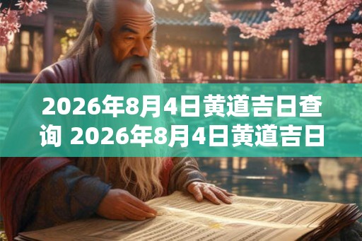 2026年8月4日黄道吉日查询 2026年8月4日黄道吉日是什么 2026年8月4日黄道吉日查询 2026年8月4日黄道吉日是什么