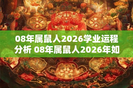 08年属鼠人2026学业运程分析 08年属鼠人2026年如何提升学业运