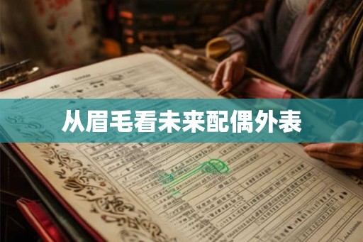 从眉毛看未来配偶外表
