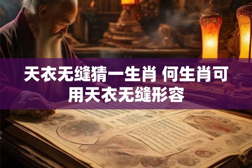 天衣无缝猜一生肖 何生肖可用天衣无缝形容