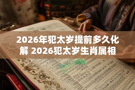 2026年犯太岁提前多久化解 2026犯太岁生肖属相