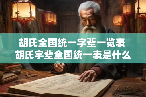 胡氏全国统一字辈一览表 胡氏字辈全国统一表是什么 胡氏全国统一字辈一览表 胡氏字辈全国统一表是什么