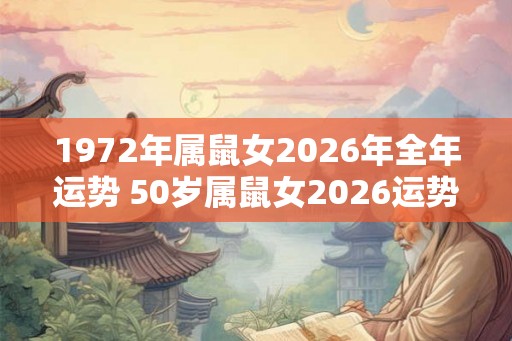 1972年属鼠女2026年全年运势 50岁属鼠女2026运势详解 1972年属鼠女2026年全年运势 50岁属鼠女2026运势详解