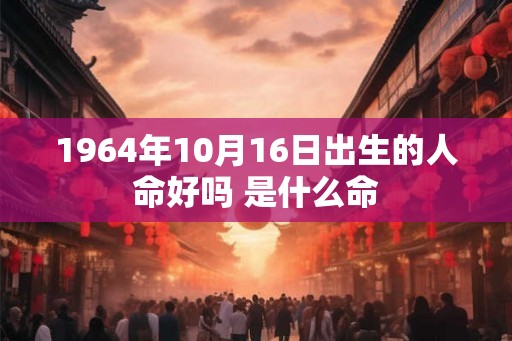 1964年10月16日出生的人命好吗 是什么命