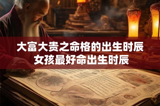 大富大贵之命格的出生时辰 女孩最好命出生时辰