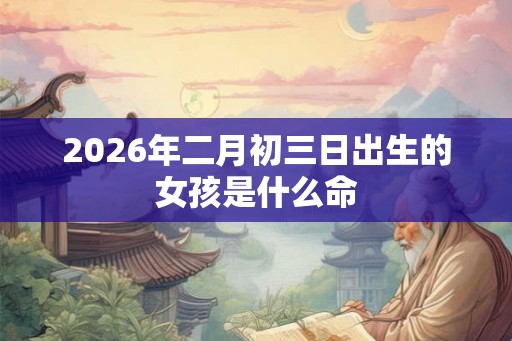 2026年二月初三日出生的女孩是什么命