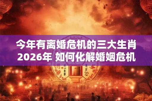 今年有离婚危机的三大生肖2026年 如何化解婚姻危机 今年有离婚危机的三大生肖2026年 如何化解婚姻危机