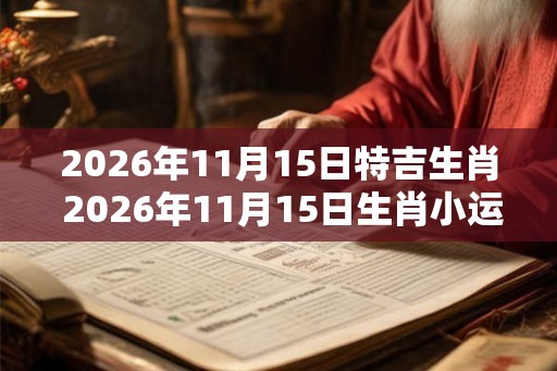 2026年11月15日特吉生肖 2026年11月15日生肖小运播报 2026年11月15日特吉生肖 2026年11月15日生肖小运播报