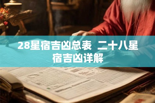28星宿吉凶总表  二十八星宿吉凶详解