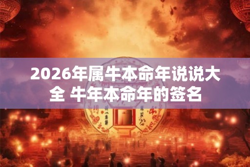 2026年属牛本命年说说大全 牛年本命年的签名 2026年属牛本命年说说大全 牛年本命年的签名