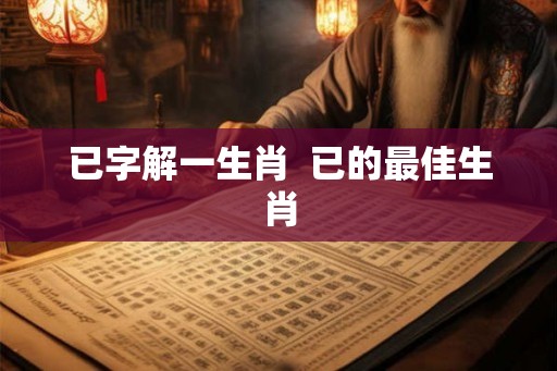 已字解一生肖  已的最佳生肖