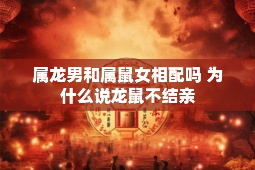 属龙男和属鼠女相配吗 为什么说龙鼠不结亲