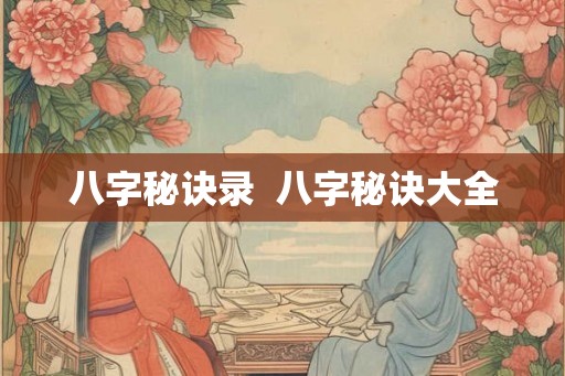 八字秘诀录 八字秘诀大全 八字秘诀录 八字秘诀大全
