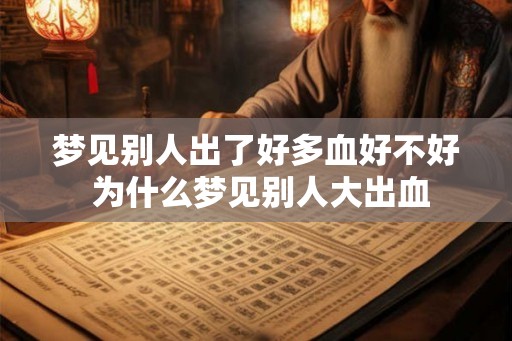 梦见别人出了好多血好不好 为什么梦见别人大出血