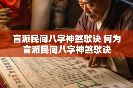 盲派民间八字神煞歌诀 何为盲派民间八字神煞歌诀 盲派民间八字神煞歌诀 何为盲派民间八字神煞歌诀