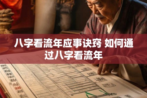 八字看流年应事诀窍 如何通过八字看流年