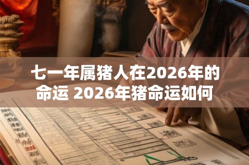 七一年属猪人在2026年的命运 2026年猪命运如何
