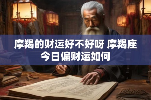 摩羯的财运好不好呀 摩羯座今日偏财运如何