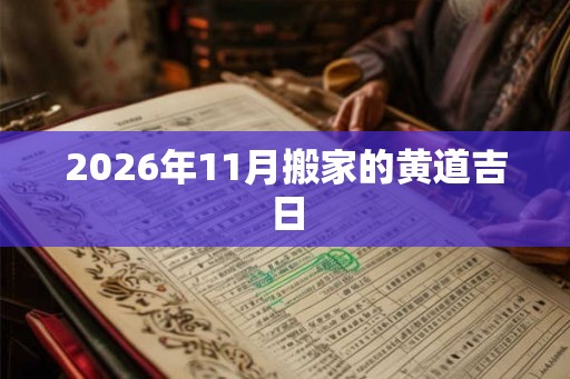 2026年11月搬家的黄道吉日