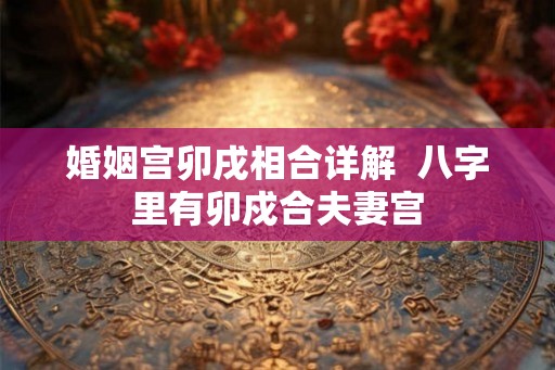 婚姻宫卯戌相合详解  八字里有卯戍合夫妻宫