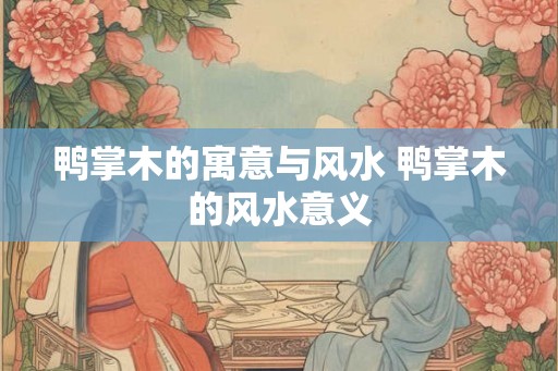 鸭掌木的寓意与风水 鸭掌木的风水意义