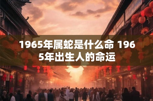 1965年属蛇是什么命 1965年出生人的命运