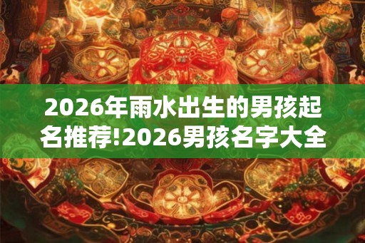 2026年雨水出生的男孩起名推荐!2026男孩名字大全 2026年雨水出生的男孩起名推荐!2026男孩名字大全