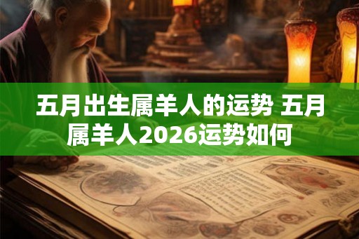 五月出生属羊人的运势 五月属羊人2026运势如何