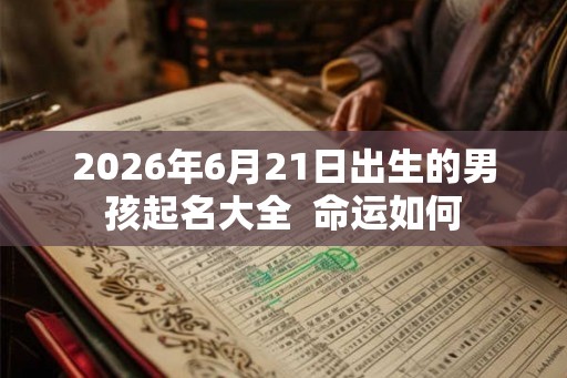 2026年6月21日出生的男孩起名大全  命运如何