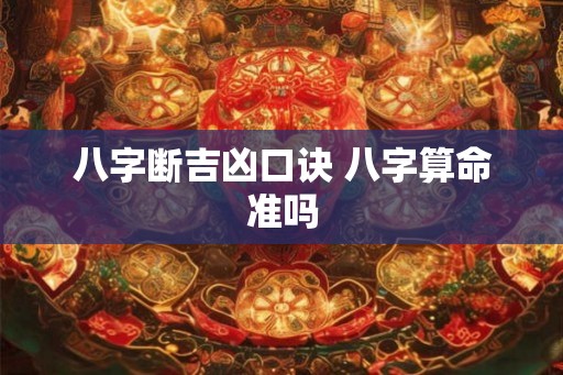 八字断吉凶口诀 八字算命准吗