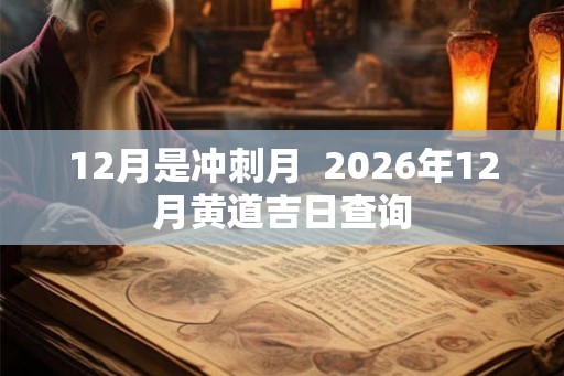 12月是冲刺月  2026年12月黄道吉日查询