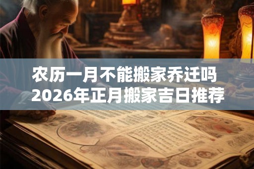 农历一月不能搬家乔迁吗 2026年正月搬家吉日推荐