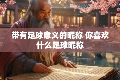 带有足球意义的昵称 你喜欢什么足球昵称