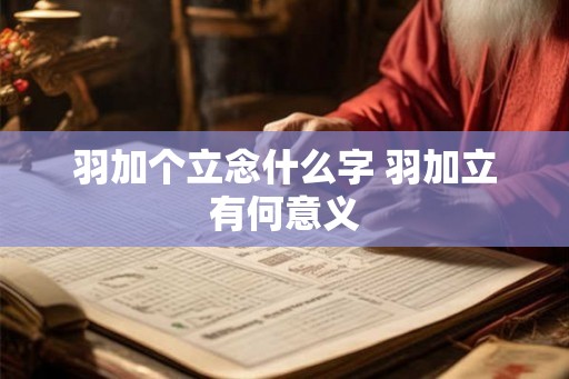 羽加个立念什么字 羽加立有何意义