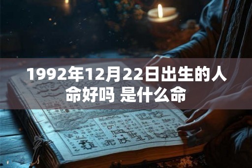 1992年12月22日出生的人命好吗 是什么命
