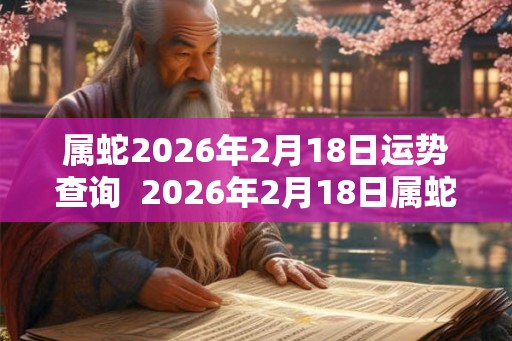 属蛇2026年2月18日运势查询  2026年2月18日属蛇人运势